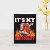 Carte C'est drôle C'est mon 8ème anniversaire Ba de foot (Fleur jaune)