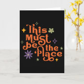 Carte C'est forcément l'endroit Citation Boho Rétro Hipp (Fleur jaune)