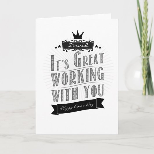 Carte C'est Great Working with you, Happy Boss Day (Devant)