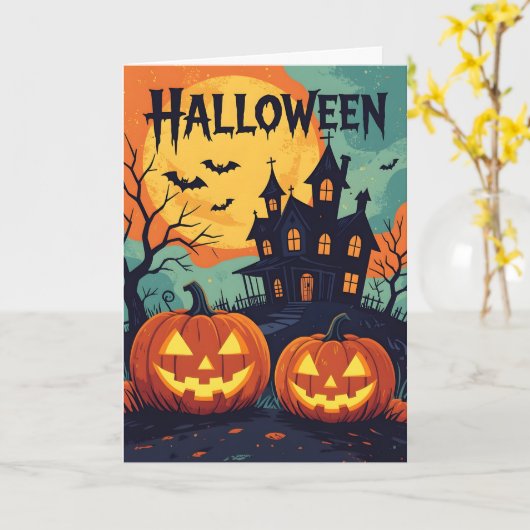 Carte C'est Halloween ! (Fleur jaune)