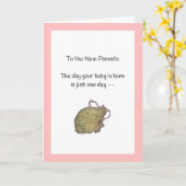 Carte C'est juste un jour...Nouvelle Bébée Fille (Fleur jaune)