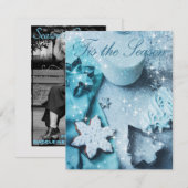 Carte C'Est La Parties scintillant Bleue De La Saison Ca (Devant / Derrière)