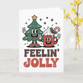 Carte C'Est La Saison Arbre De Noël Santa Hat Café (Fleur jaune)