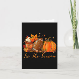 Carte C'Est La Saison Automne Football Citrouille Café D