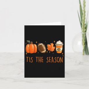 Carte C'Est La Saison Automne Football Citrouille Coffee