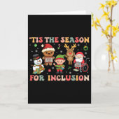 Carte C'est la saison de l'inclusion Noël Sped Enseignan (Fleur jaune)