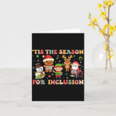 Carte C'est la saison de l'inclusion Noël Sped Enseignan (Fleur jaune)