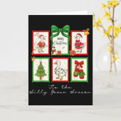 Carte C'est la saison de l'oie idiote Noël Timbres Migno (Fleur jaune)