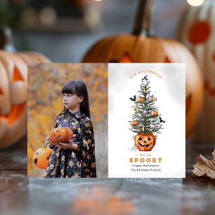 Carte C'Est La Saison Éffrayant Halloween Tree Photo