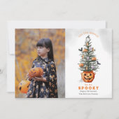 Carte C'Est La Saison Éffrayant Halloween Tree Photo (Devant)