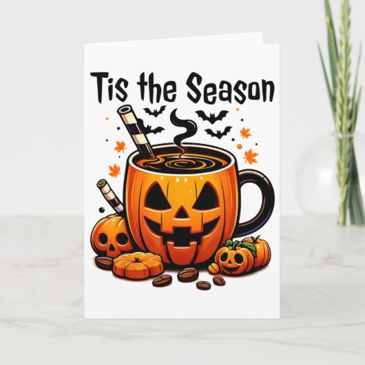 Carte C'est la saison Halloween café au potiron épicé de (Devant)