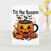 Carte C'est la saison Halloween café au potiron épicé de (Fleur jaune)
