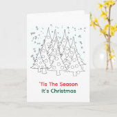 Carte C'est la saison Les sapins de Noël (Fleur jaune)