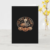 Carte C'est la saison Motoneige carreau rouge (Fleur jaune)