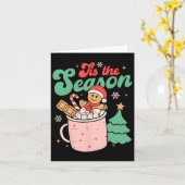 Carte C'Est La Saison Noël Chaud cacao Gingerbread Coo (Fleur jaune)