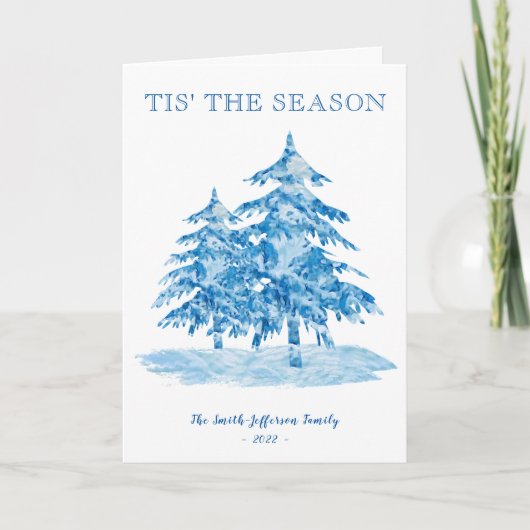 Carte C'est la saison Painterly Christmas Tree Holiday (Devant)