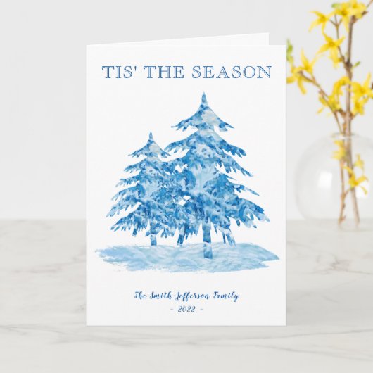 Carte C'est la saison Painterly Christmas Tree Holiday (Fleur jaune)