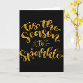 Carte C'est la saison pour briller de paillettes dorées  (Fleur jaune)