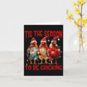 Carte C'est la saison pour être Chicking Chicken Santa H (Fleur jaune)
