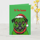 Carte C'est la saison Pug (Fleur jaune)