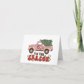 Carte C'Est La Saison Rose Retro Illustré Noël (Devant)