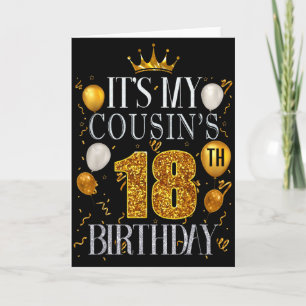 Carte C'est l'anniversaire de mes cousins 18 ans Joyeux
