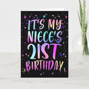 Carte C'est l'anniversaire des 21 ans de ma nièce Coloré