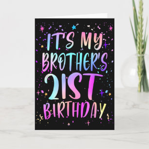 Carte C'est l'anniversaire des 21 ans de mon frère Color