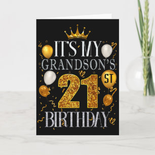 Carte C'est l'anniversaire des 21 ans de mon petit-fils