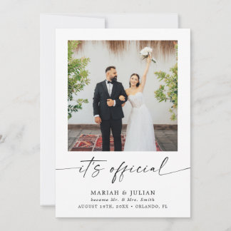 Carte C'est l'annonce officielle de mariage avec photo