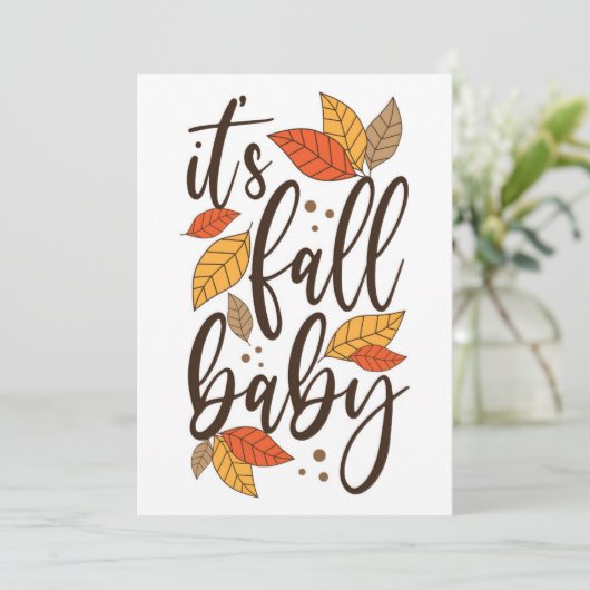 Carte C'est l'automne bébé (Debout devant)