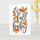 Carte C'est l'automne bébé (Fleur jaune)