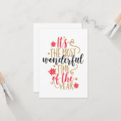 Carte C'est le moment le plus merveilleux de l'année Noë (Devant/Arrière en situation)