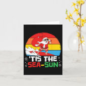 Carte C'Est Le Sea Sun Père Noël Beach Noël Été À Ju (Fleur jaune)