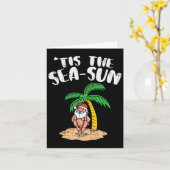 Carte C'Est Le Sea Sun Père Noël Palm Tree Beach Noël Da (Fleur jaune)