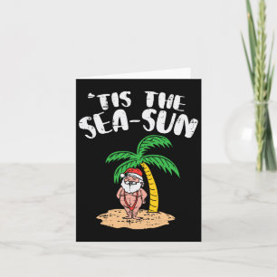 Carte C'Est Le Sea Sun Père Noël Palm Tree Beach Noël Da