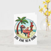 Carte C'Est Le Soleil De Mer Santa Claus Beach Noël Été (Fleur jaune)