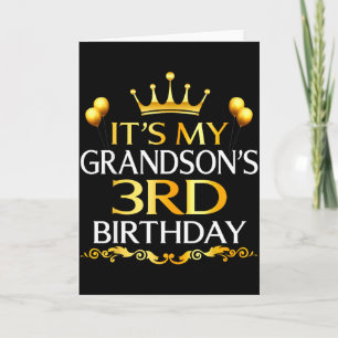 Carte C'est les 3 ans de mon petit-fils Joyeux Anniversa