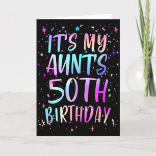 Carte C'est les 50 ans de ma tante Coloré Joyeux 50 ans
