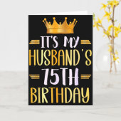 Carte C'est les 75 ans de mon mari Joyeux 75 ans _ (Fleur jaune)