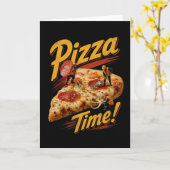 Carte C'est l'heure de la pizza ! (Fleur jaune)