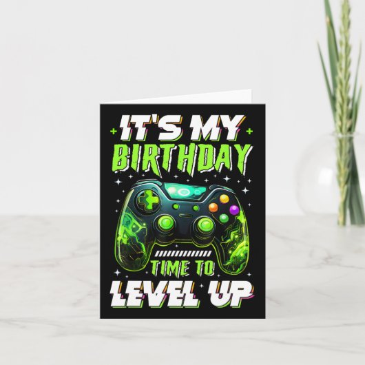 Carte C'est l'heure de mon anniversaire Garçon de monter (Devant)
