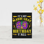 Carte C'est ma 60e fête de Mardi Gras (Fleur jaune)