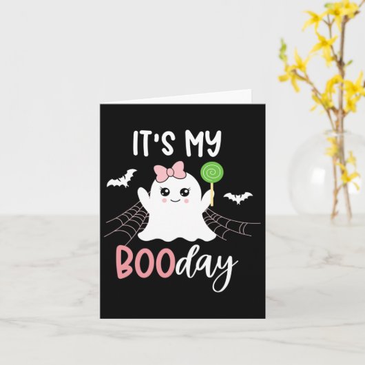 Carte C'Est Ma Boo Day Mignonne Halloween Anniversaire F (Fleur jaune)