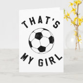 Carte C'est ma fille footballeuse  (Fleur jaune)