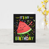 Carte C'est ma pastèque d'anniversaire (Fleur jaune)