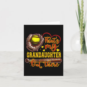 Carte C'est ma petite-fille là-bas grand-mère de softbal