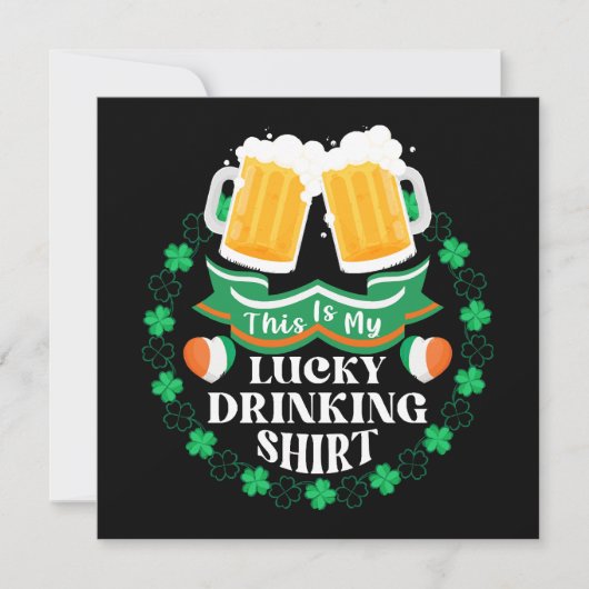Carte C'est ma Saint-Patrick de bière chanceuse (Devant)