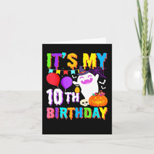Carte C'est mon 10e anniversaire Cadeaux Ghost Citrouill