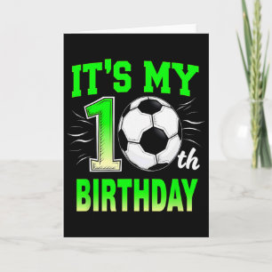 Carte C'est mon 10ème anniversaire garçon football Ll